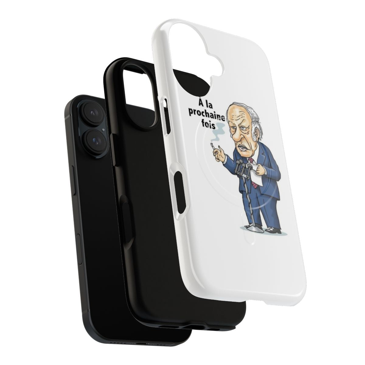 Magnetic tough phone case featuring a portrait of René Lévesque, the former Premier of Quebec and leader of the Parti Québécois. - Layers