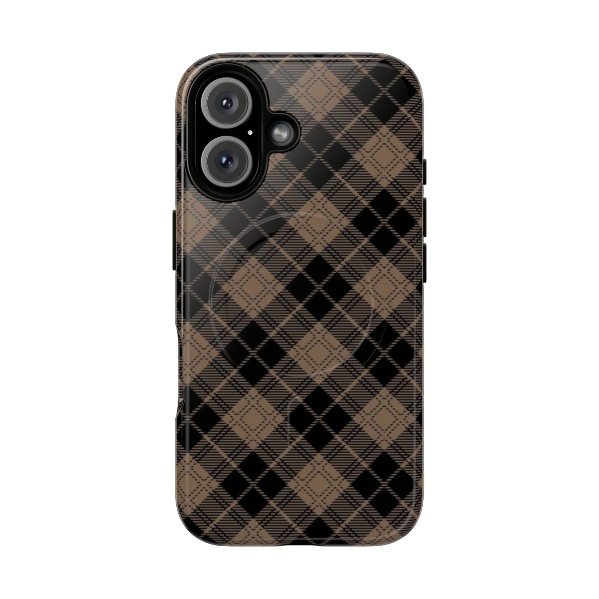 Black and brown striped pattern magnetic tough phone case