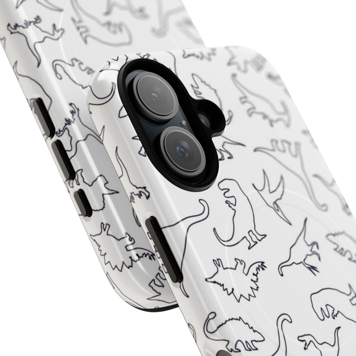 Dinosaur pattern outline magnetic tough phone case - Detail