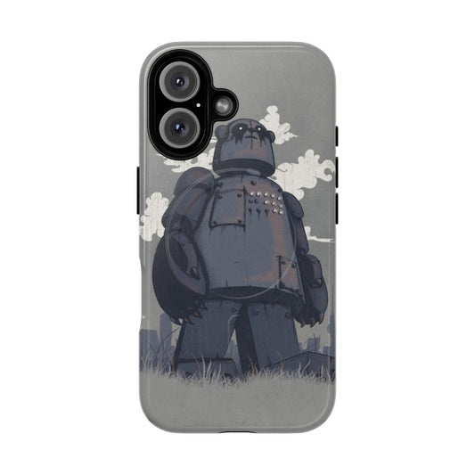 A stylish panda-themed magnetic tough phone case with a futuristic, grunge design.