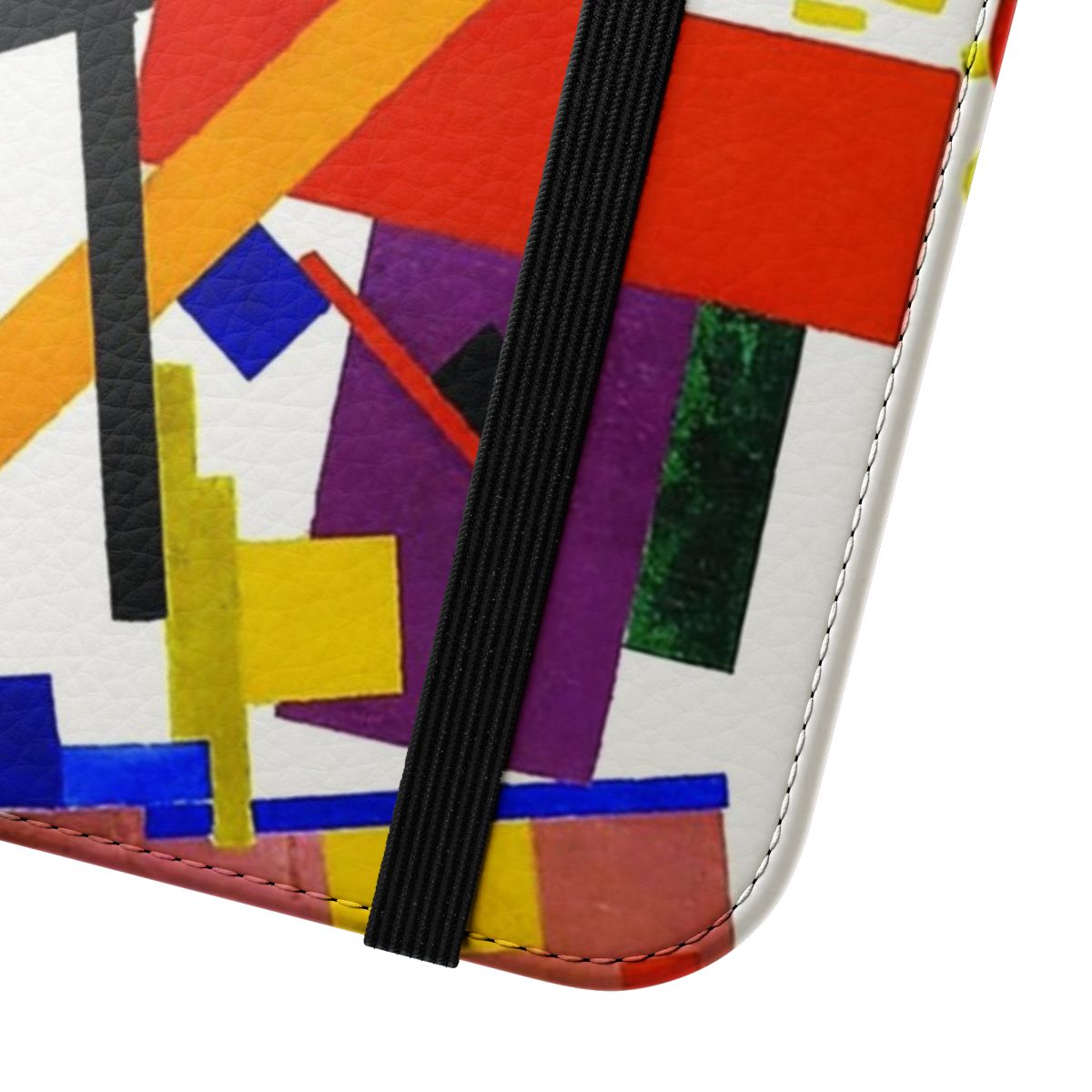 Vibrant abstract art phone case with Suprematist-style design - Close Up