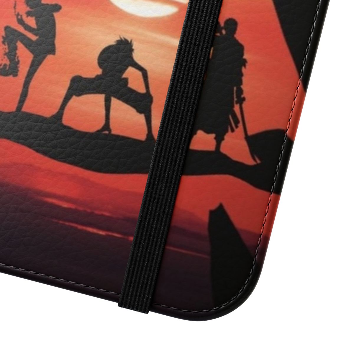 Flip cover phone case with One Piece anime artwork - Close Up