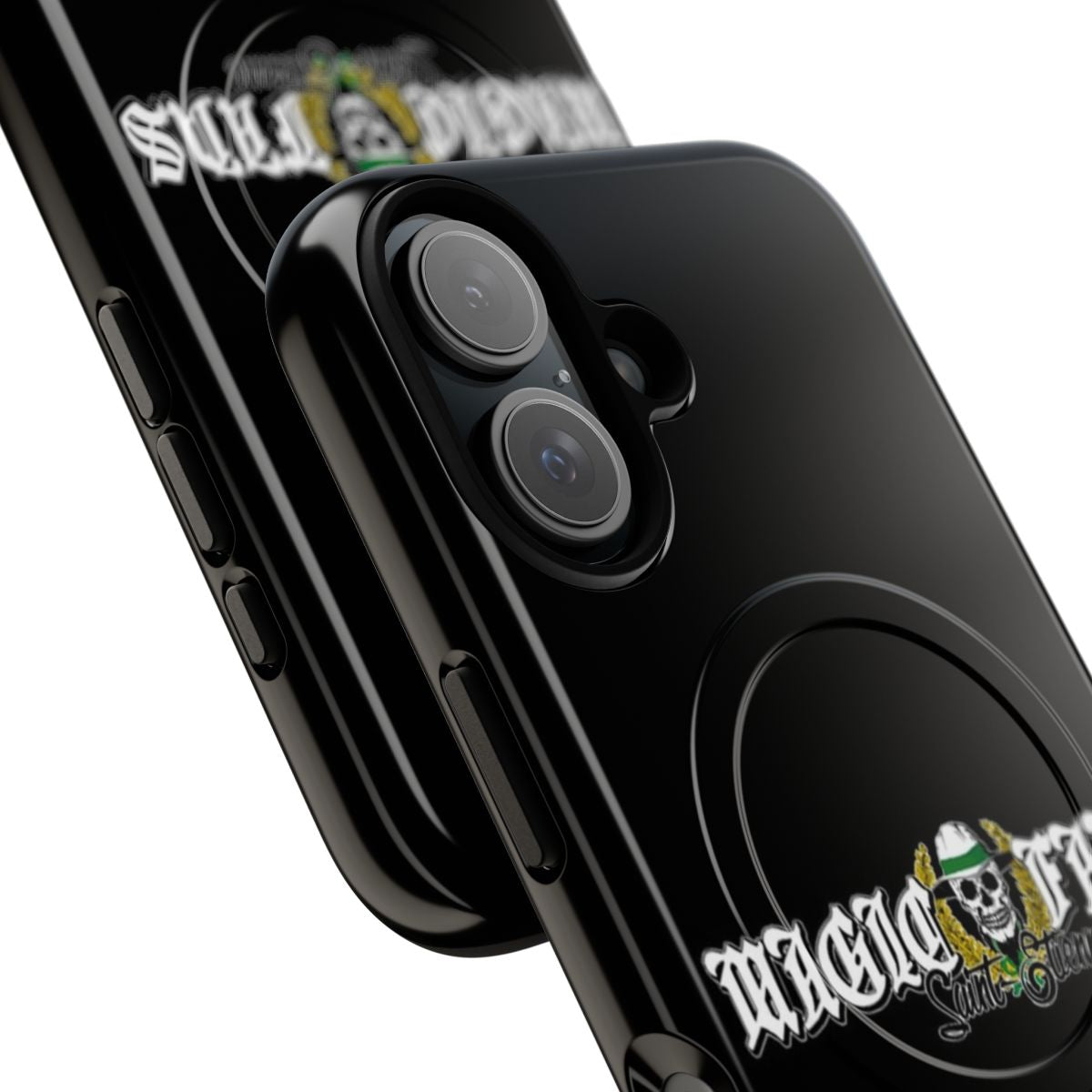 Magnetic phone case featuring the logo and colors of the Saint-Étienne football club. - Detail