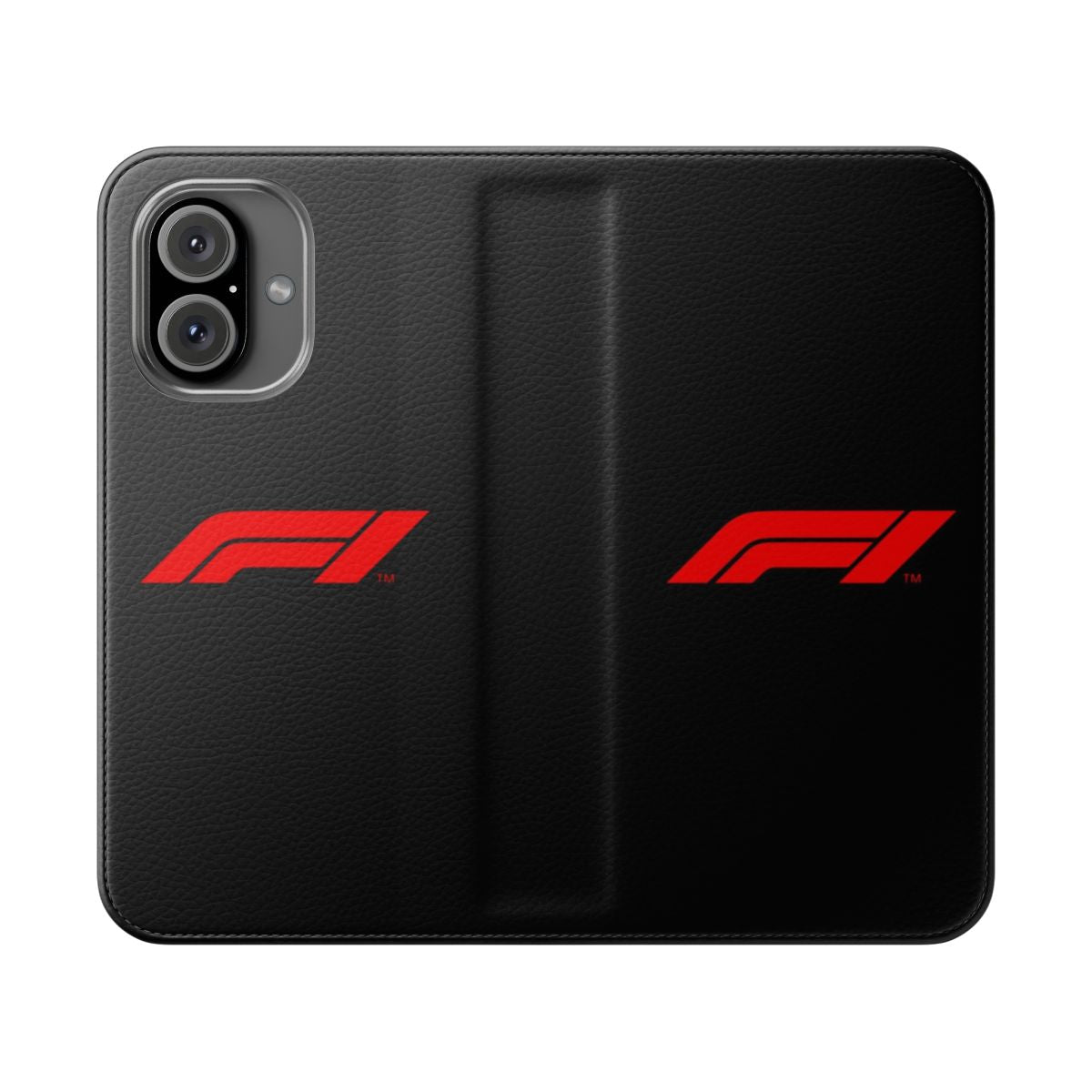 Motorsports-themed flip cover phone case with racing car design