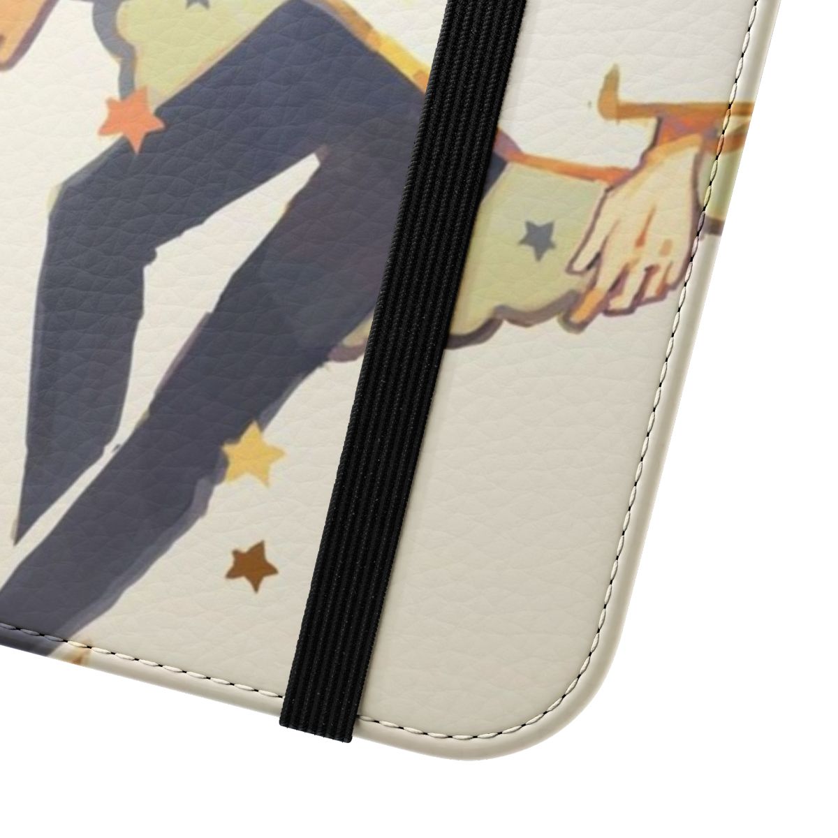 Flip cover phone case with an anime-inspired stars design - Close Up