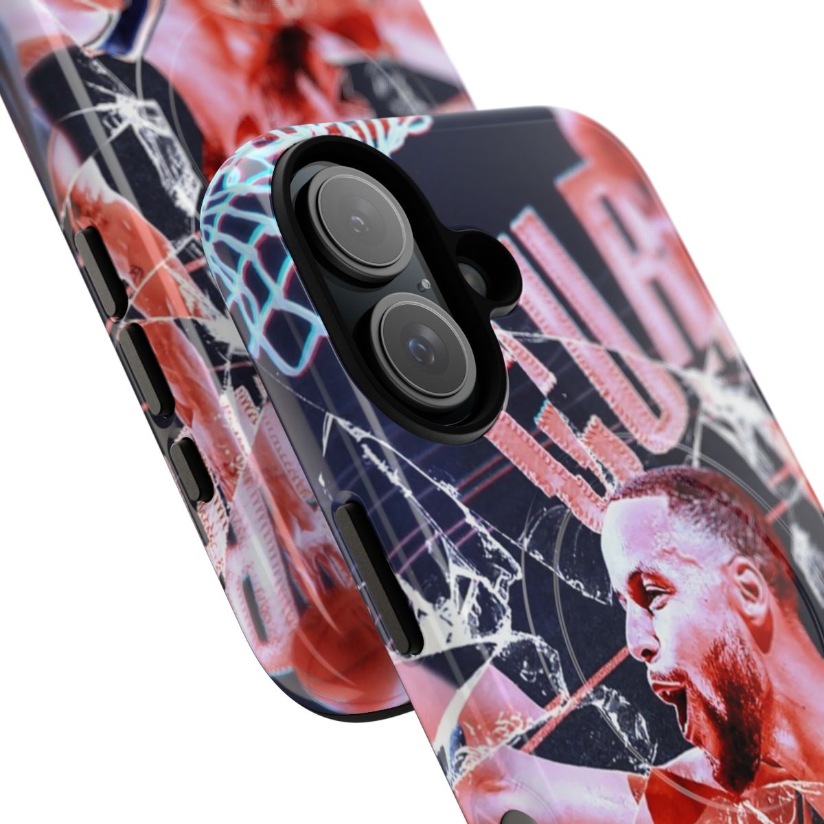 Customizable phone case featuring artwork and graphics of Stephen Curry, the renowned NBA basketball player. - Detail