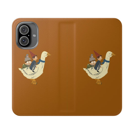 Flip cover phone case featuring characters from the animated series "Over the Garden Wall"