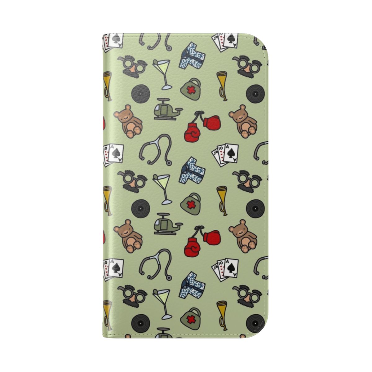 Vintage-inspired MASH TV show phone case with a military medical theme - Folded Back