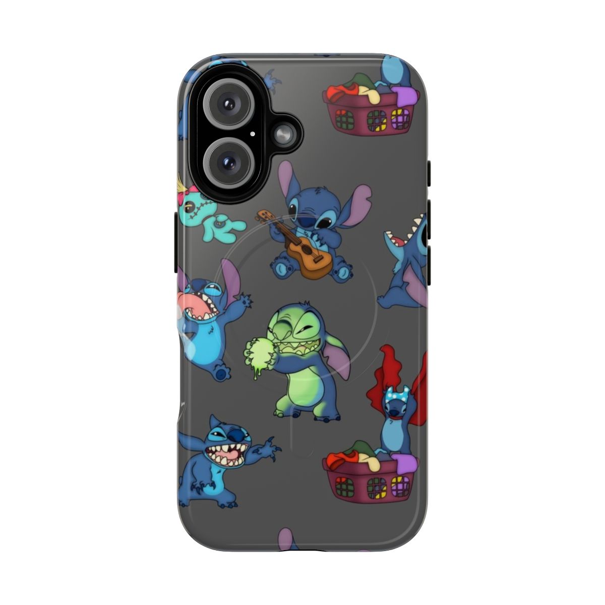 Magnetic tough phone cases featuring the beloved characters Stitch and Scrump from the popular animated film Lilo & Stitch.