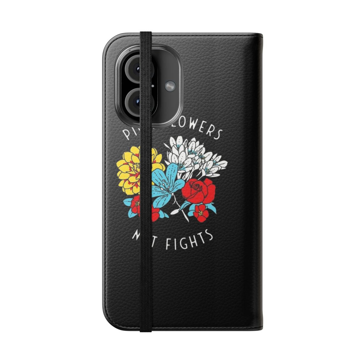 Vibrant floral design phone case with colorful flowers - Folded Front