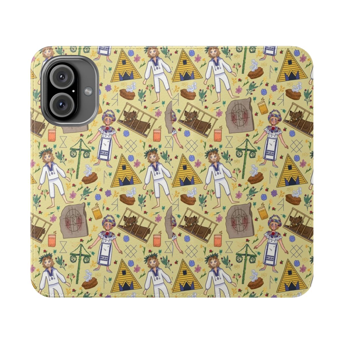 Midsommar-inspired floral pattern phone case