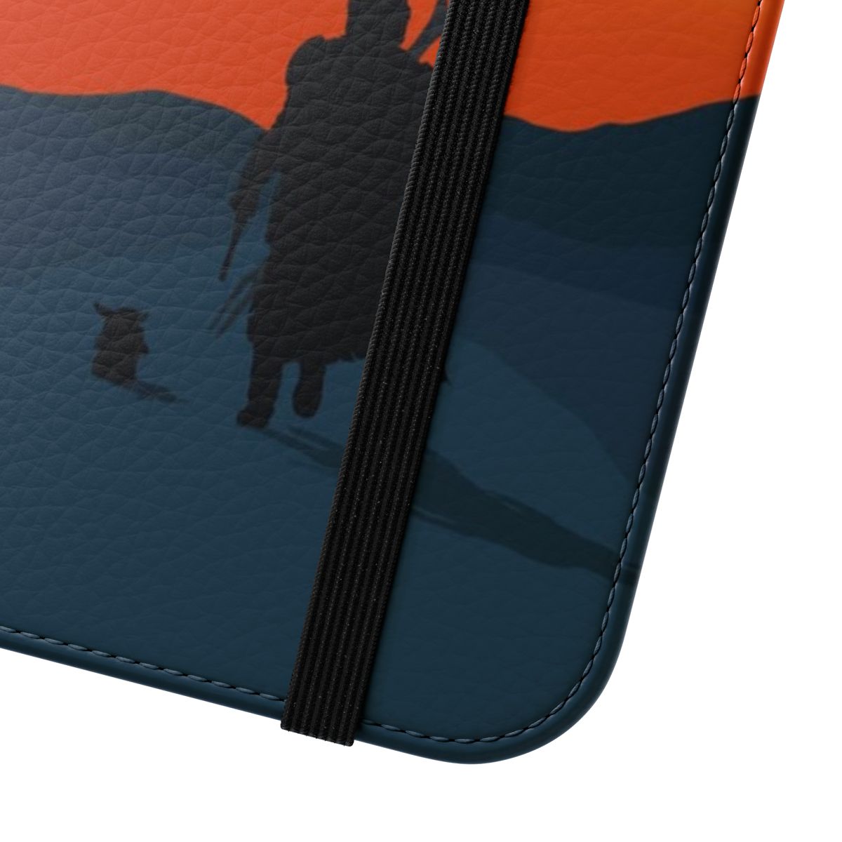 Flip cover phone case with Star Wars-themed design featuring Mando, Grogu, and other beloved characters - Close Up