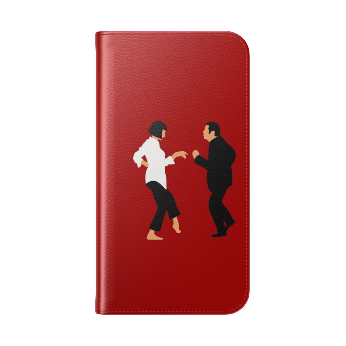 Retro Pulp Fiction-inspired flip cover phone case with movie characters - Folded Back