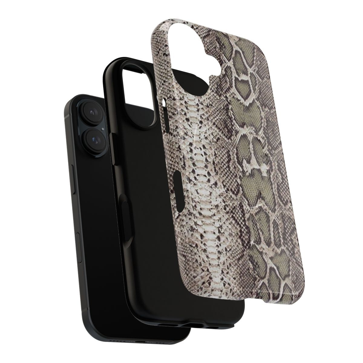 Snakeskin pattern phone case with magnetic closure - Layers