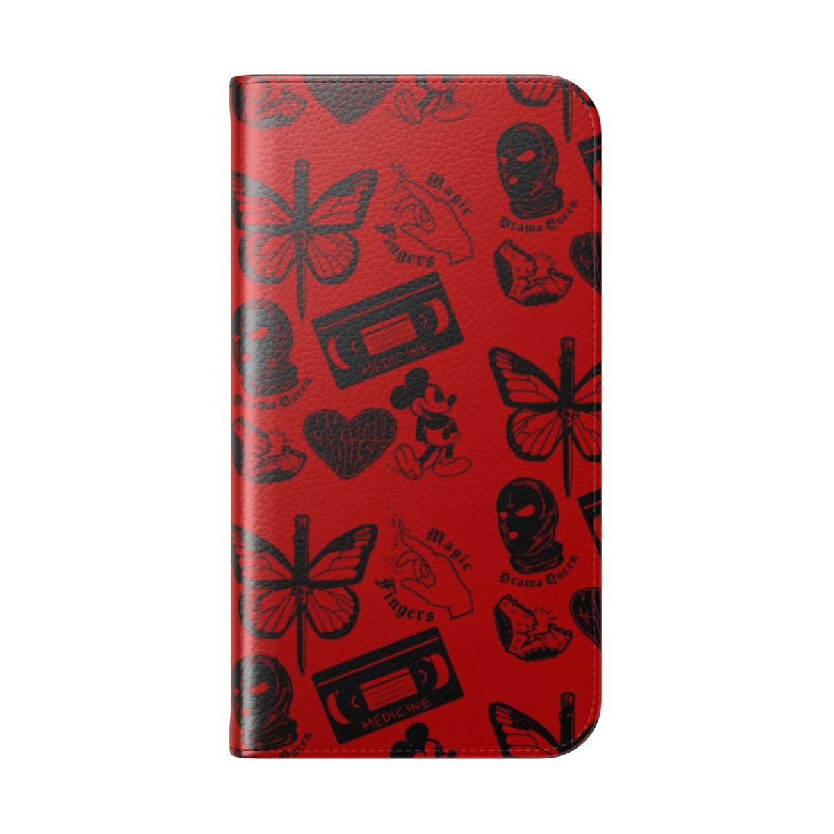 Flip cover phone case with stall flash design - Folded Back