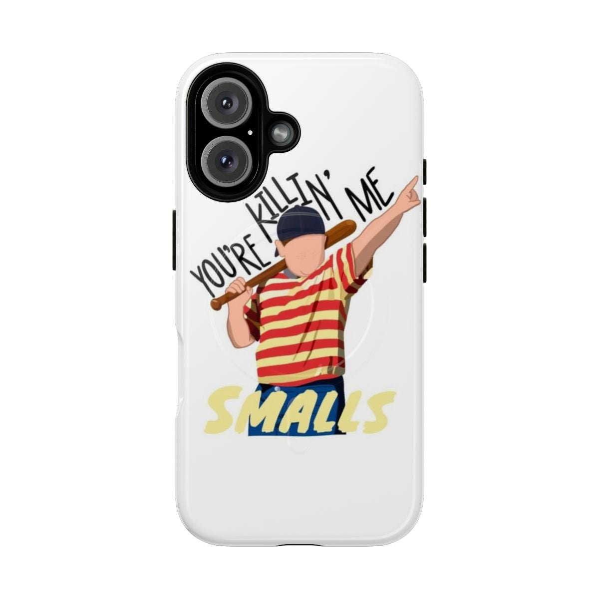 Retro baseball-themed phone case with "Killing Me Smalls" design