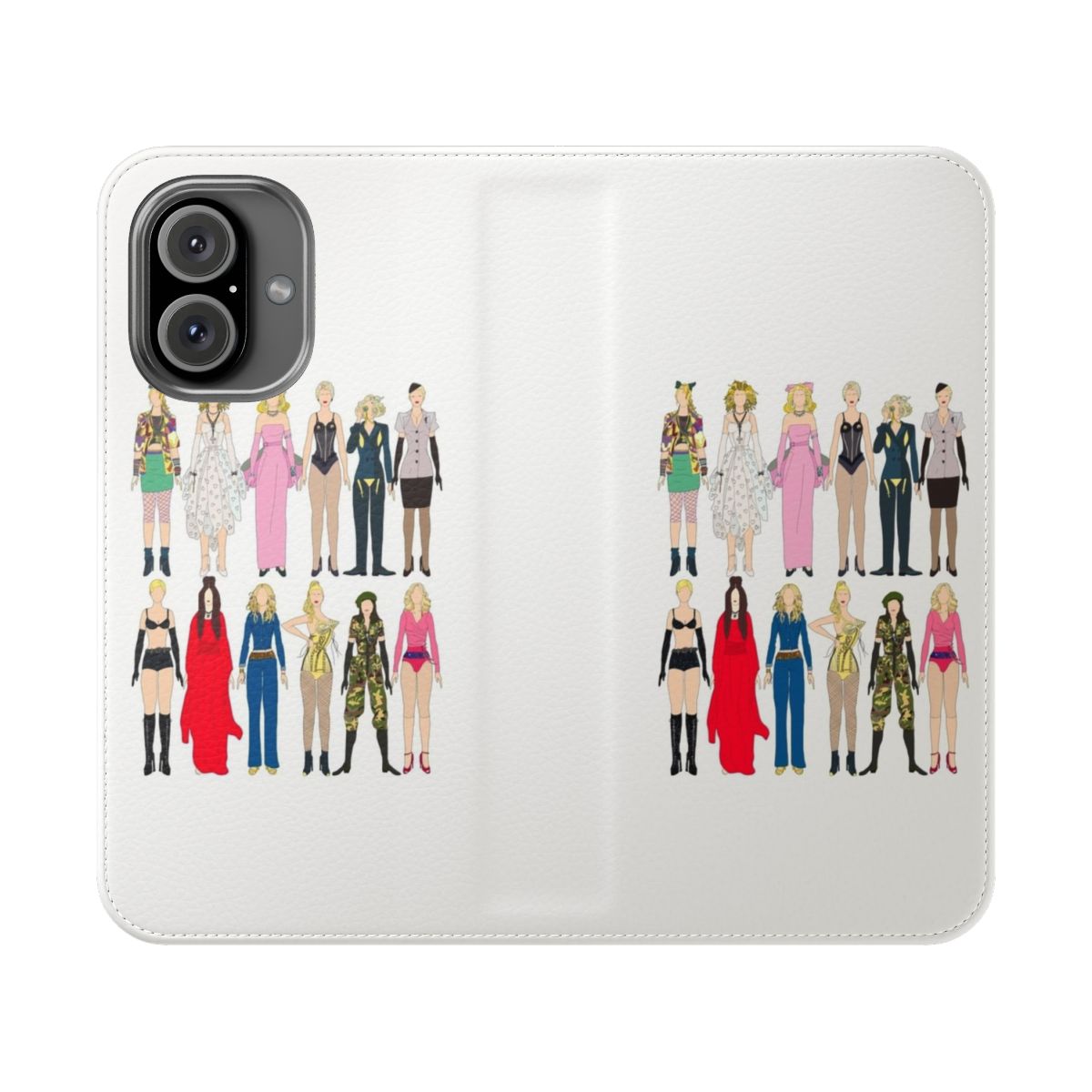 Stylish phone case with feminist and Madonna artwork