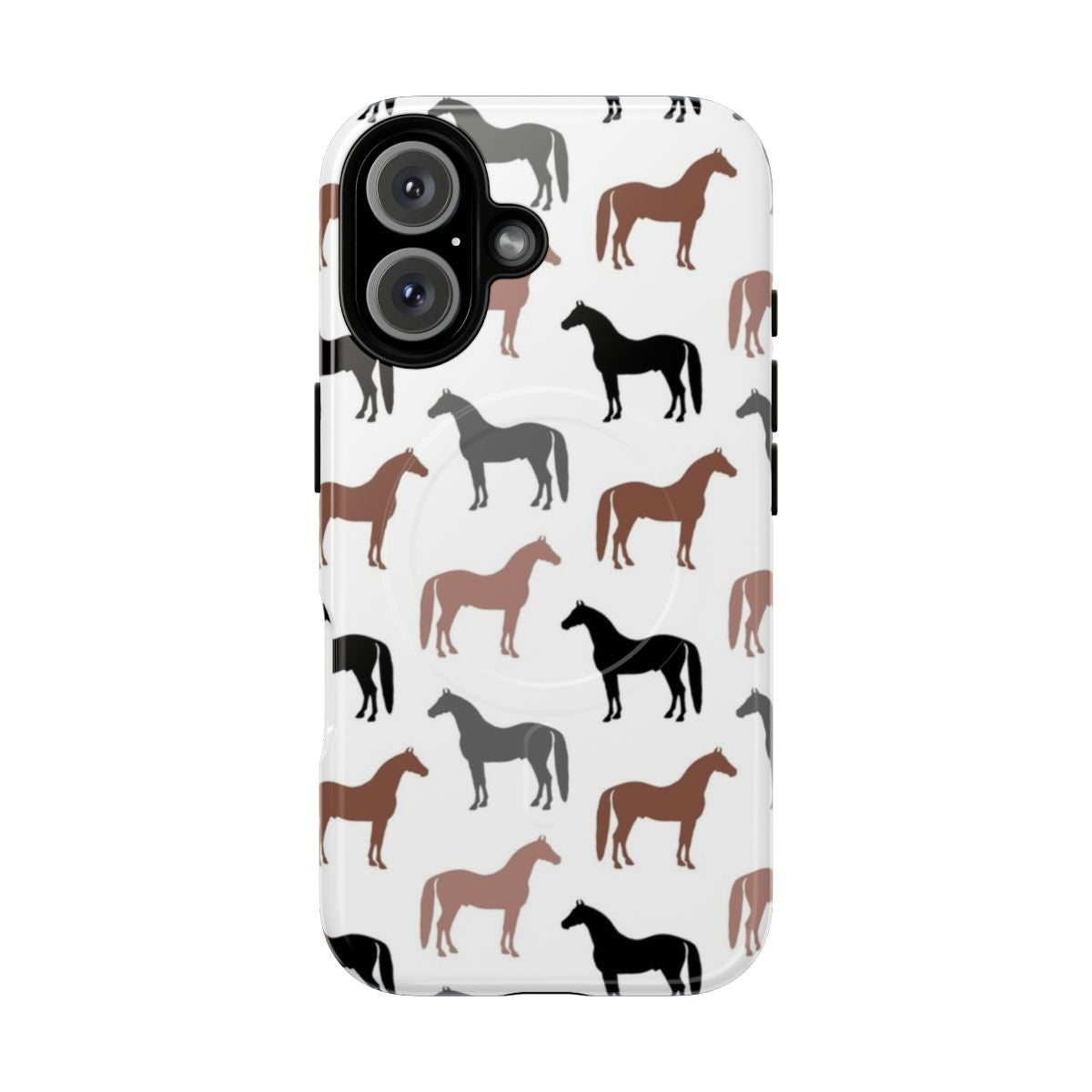 Durable phone case with an elegant horse pattern design