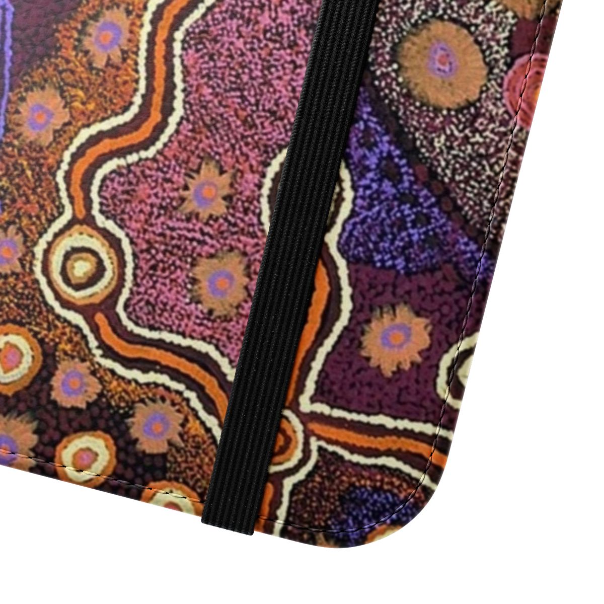 Vibrant Australian aboriginal-inspired dot painting phone case - Close Up