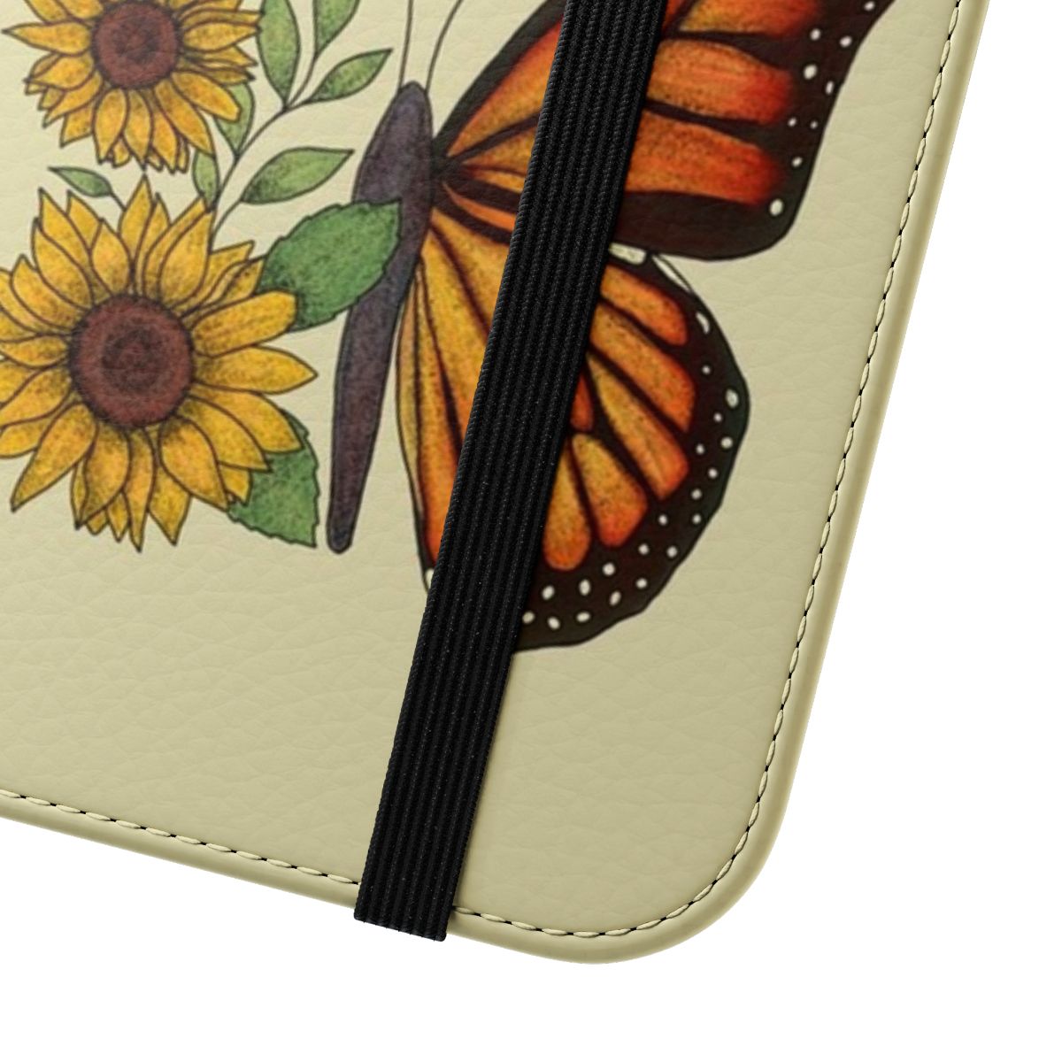 Elegant butterfly and floral design phone case cover - Close Up