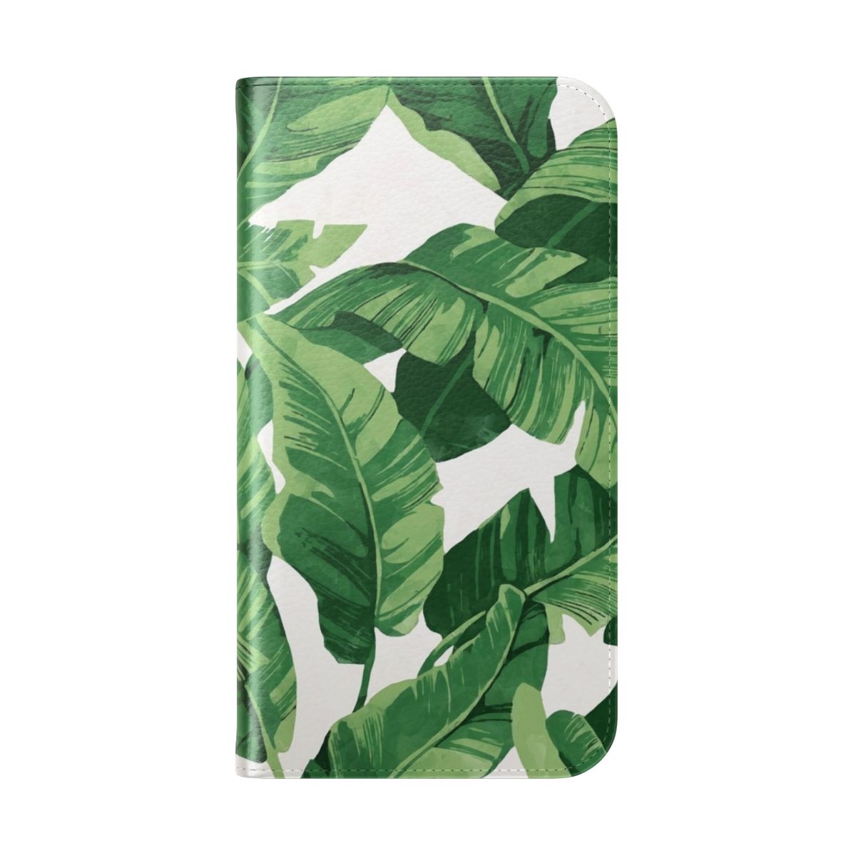 Tropical banana leaf print phone case cover - Folded Back