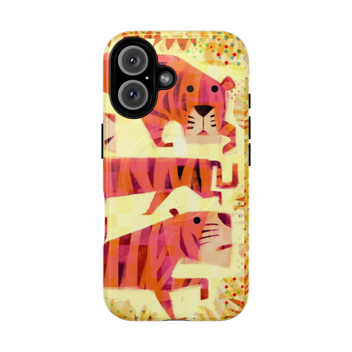 A stylish tiger-themed magnetic phone case that provides protective and fashionable coverage for your device.