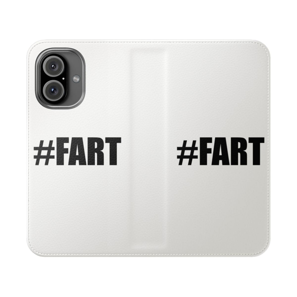 Funny fart flip cover phone case with bathroom and toilet humor design