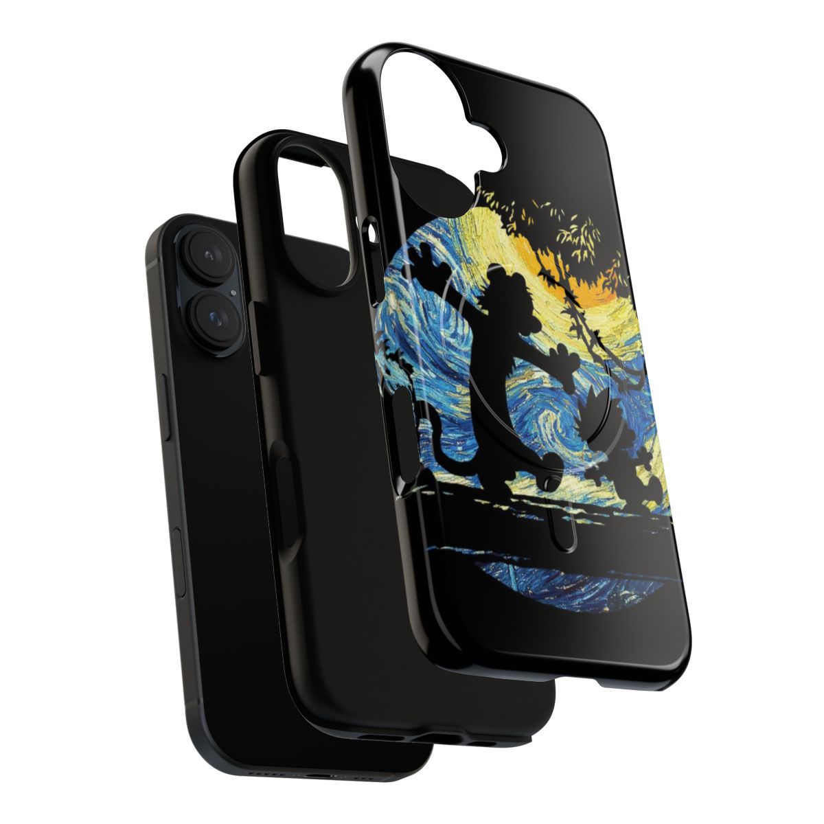 A magnetic tough phone case featuring a Calvin and Hobbes-inspired starry night design. - Layers