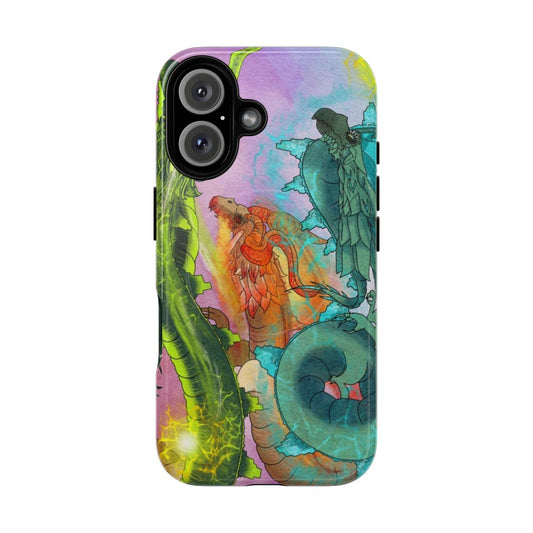 Phone case with design of powerful ancient dragons