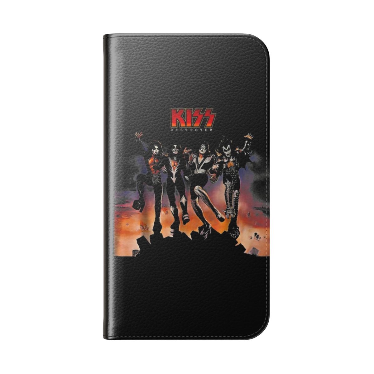 Retro KISS Destroyer inspired flip cover phone case - Folded Back