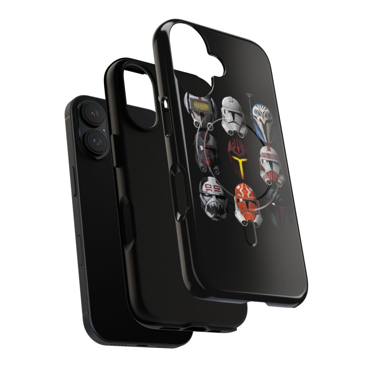 A sturdy phone case with clone helmets from the Star Wars: The Clone Wars series. - Layers