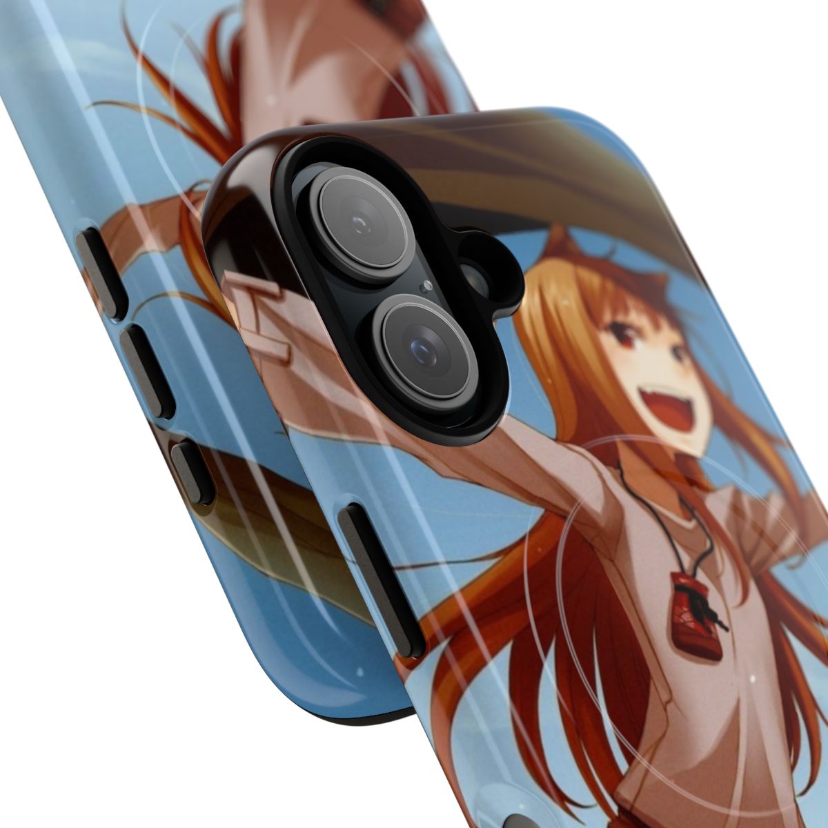 Magnetic tough phone case featuring Horo, the wise wolf from the anime Spice and Wolf - Detail