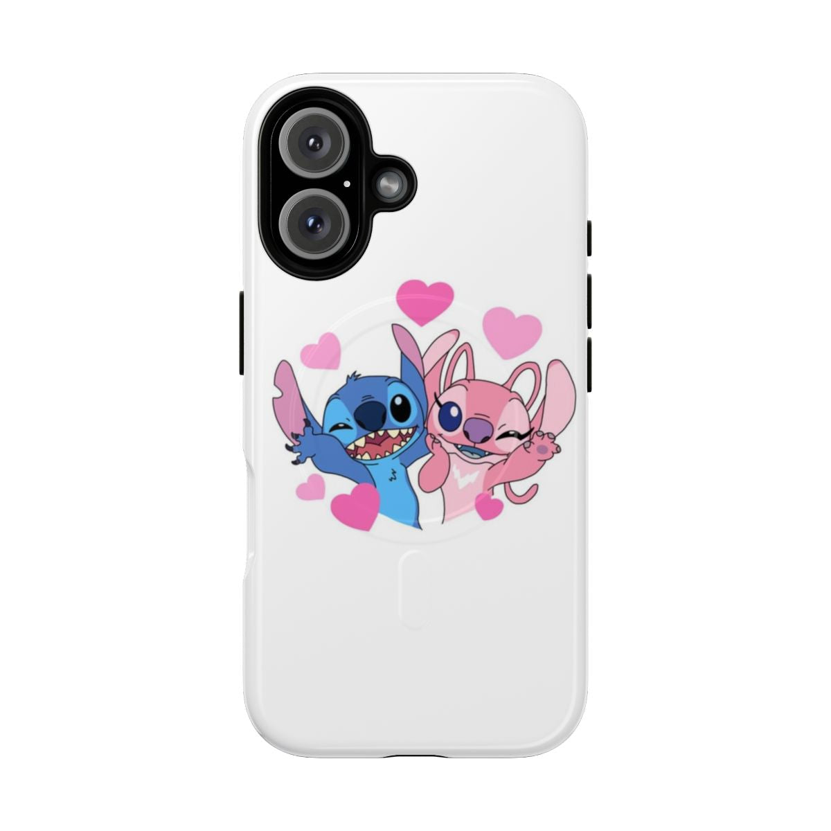 Magnetic tough phone case with Stitch and Angel design