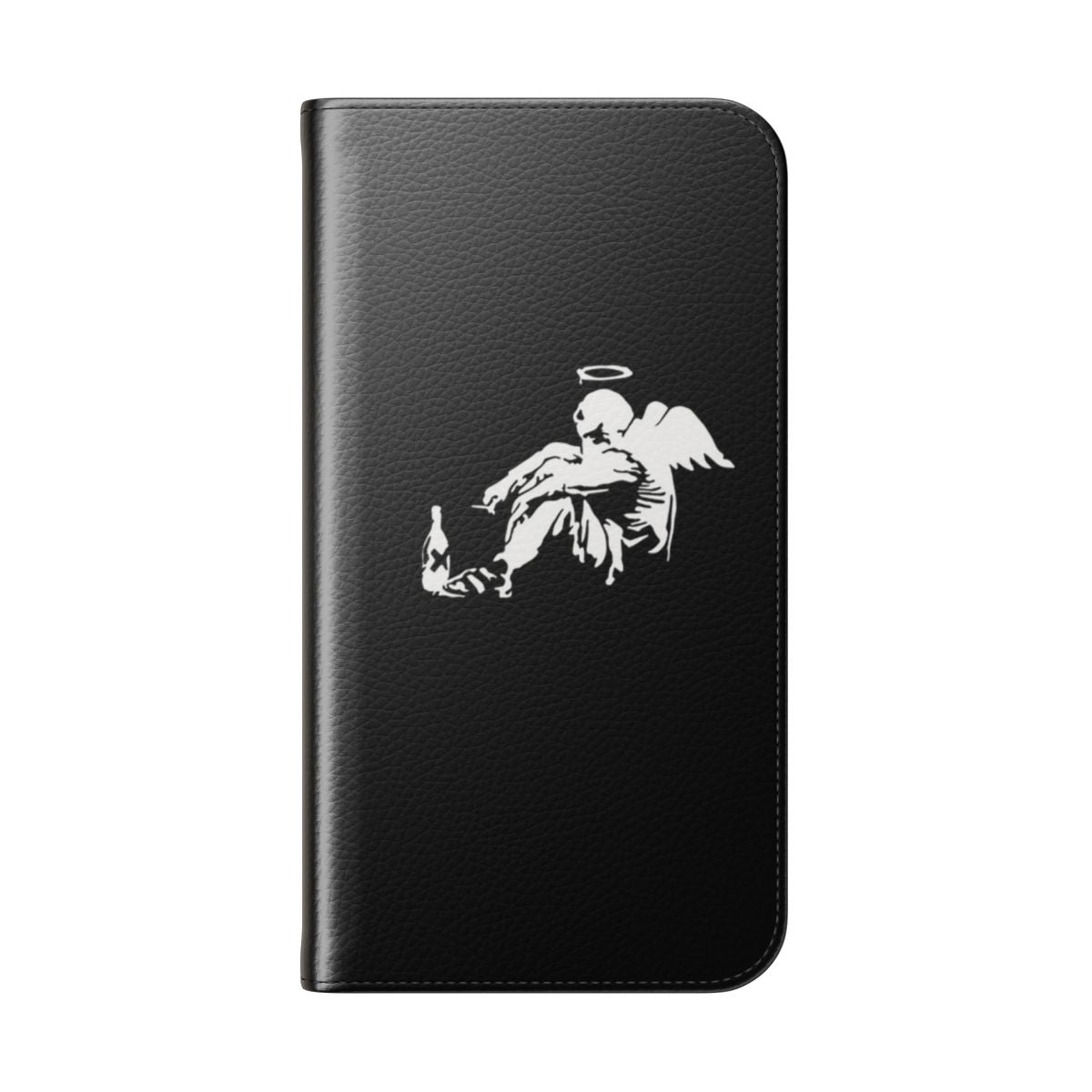 Banksy-inspired fallen angel art design on a phone case cover - Folded Back