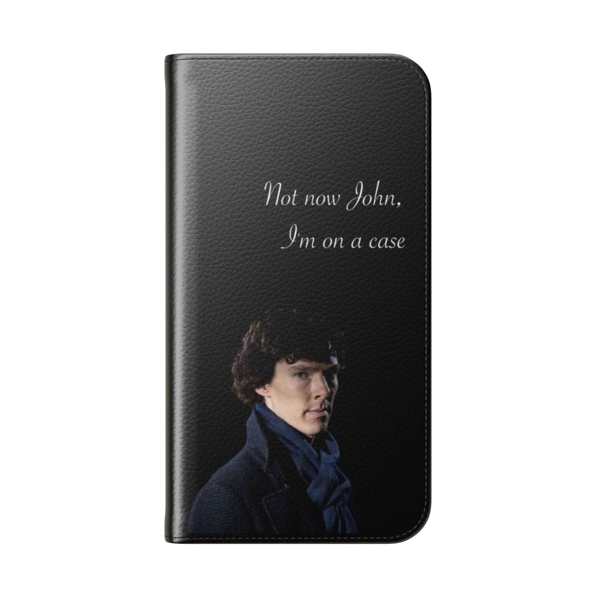 Sherlock Holmes themed flip cover phone case - Folded Back