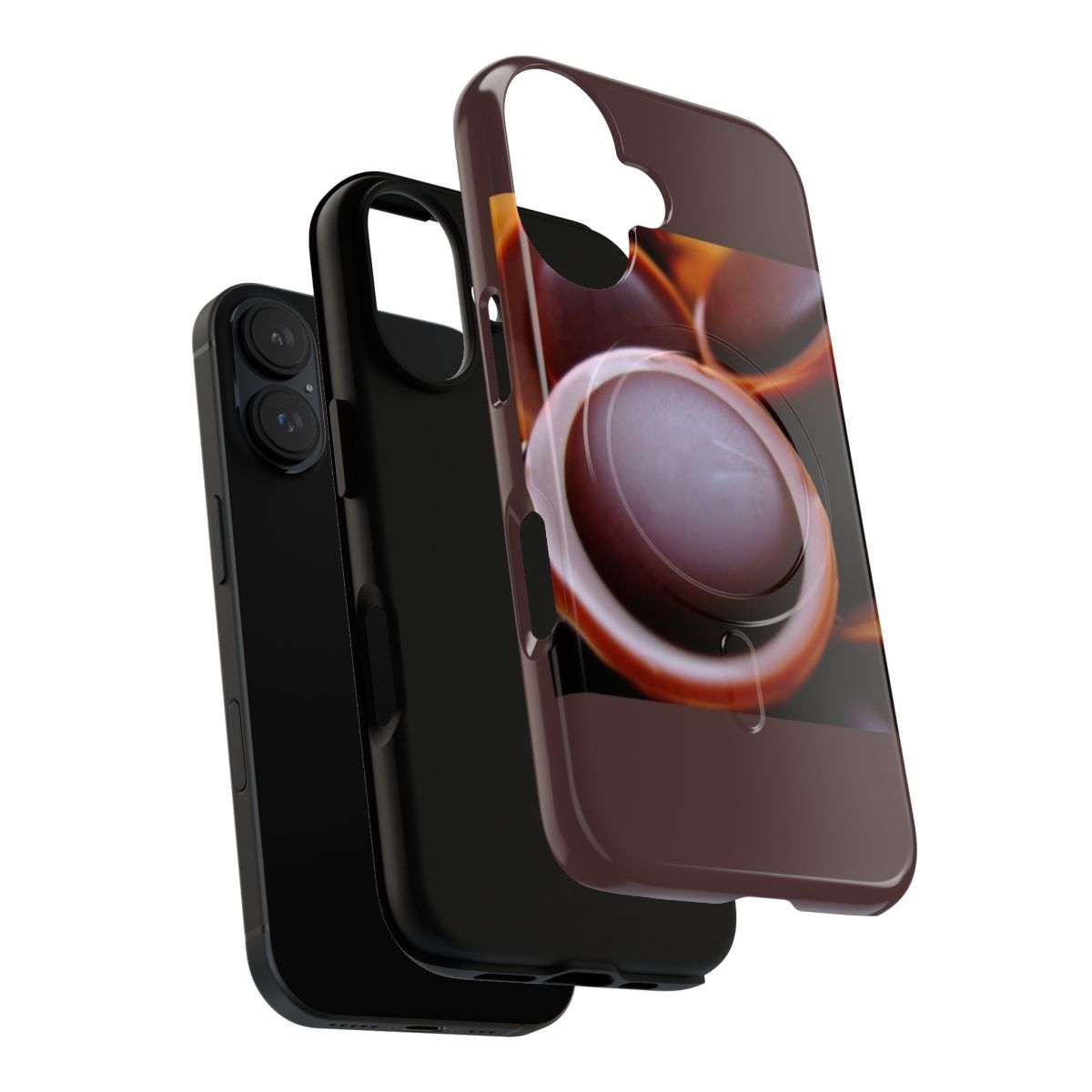 Toffifee-inspired magnetic tough phone case with abstract blue and rose design - Layers