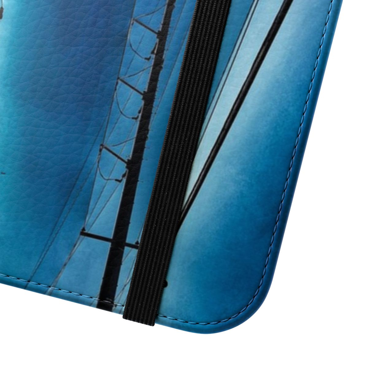 Stylish flip cover phone case with wires for enhanced protection and visual appeal. - Close Up