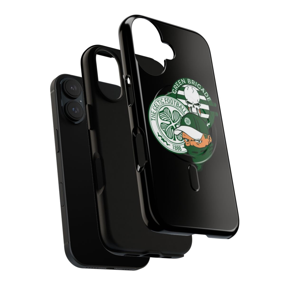 Durable magnetic phone case featuring a custom Celtic Ultras-inspired design - Layers