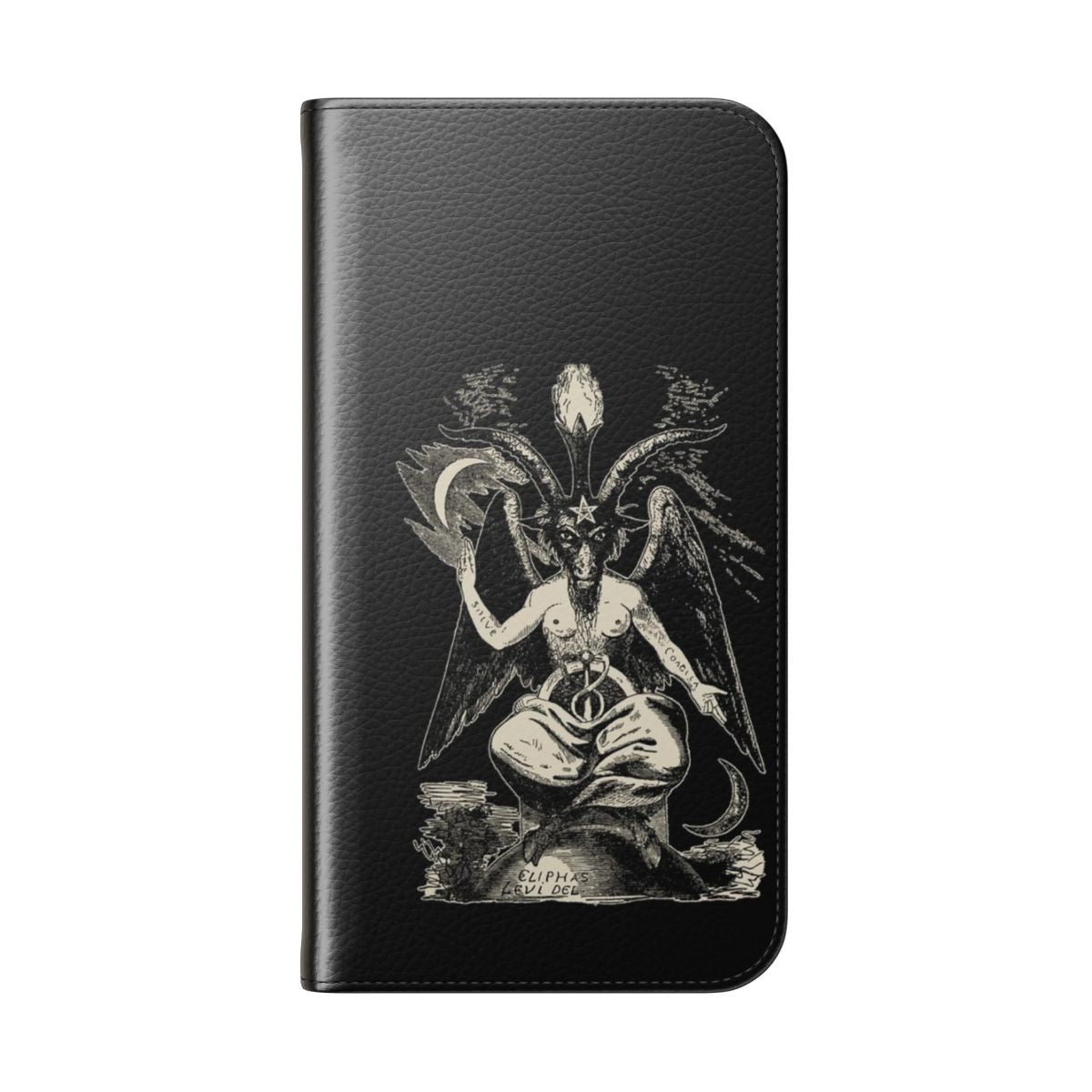 Occult Gothic Phone Case featuring a dark, demonic, and satanic design - Folded Back