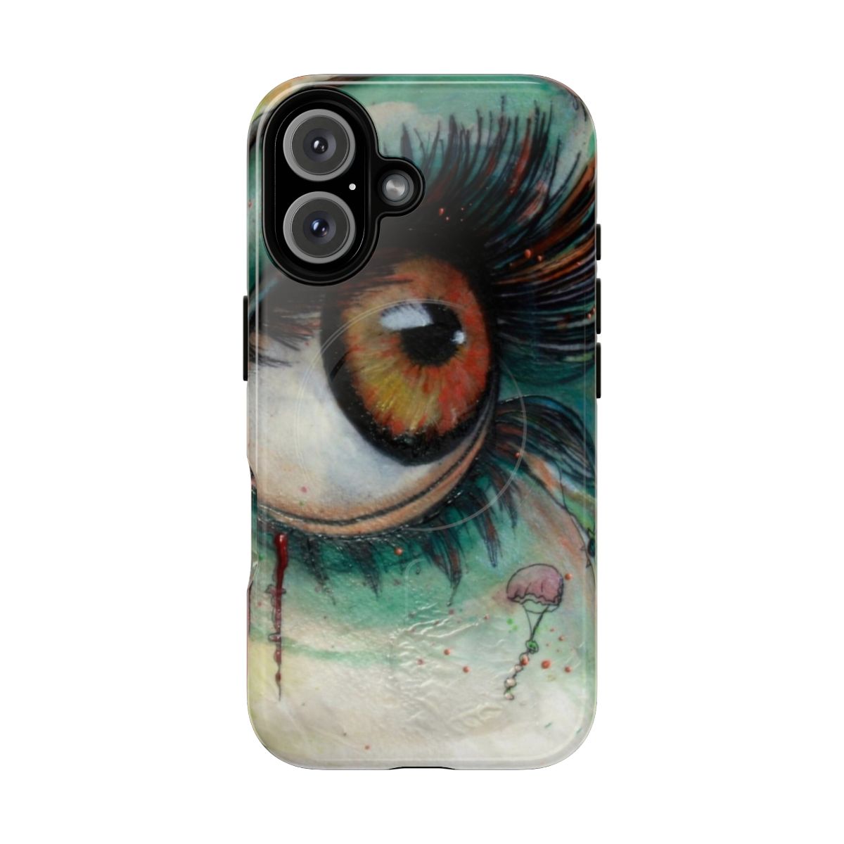 Encaustic art phone case with eye-catching blink design