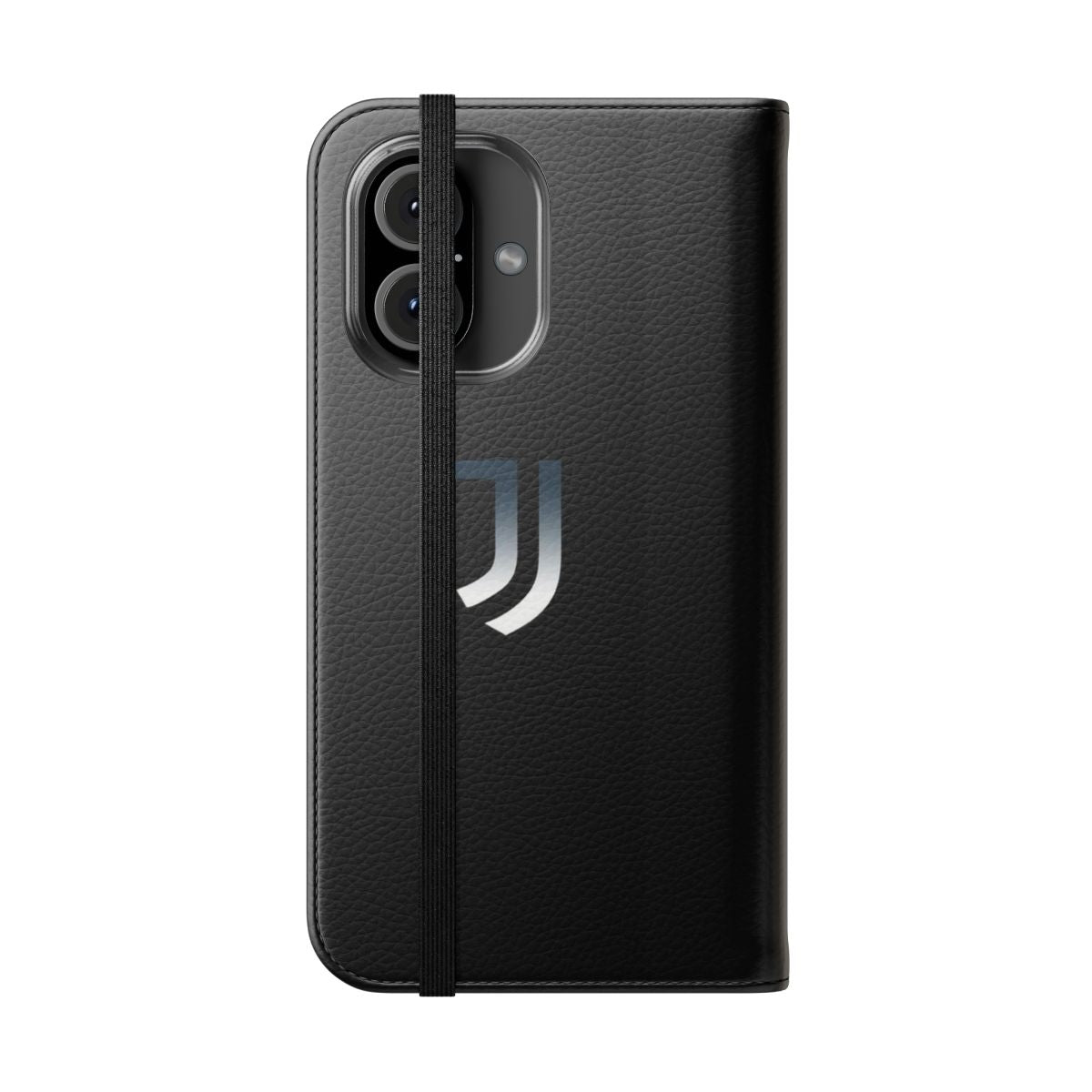 Juventus-inspired gradient logo printed on a stylish flip cover phone case - Folded Front