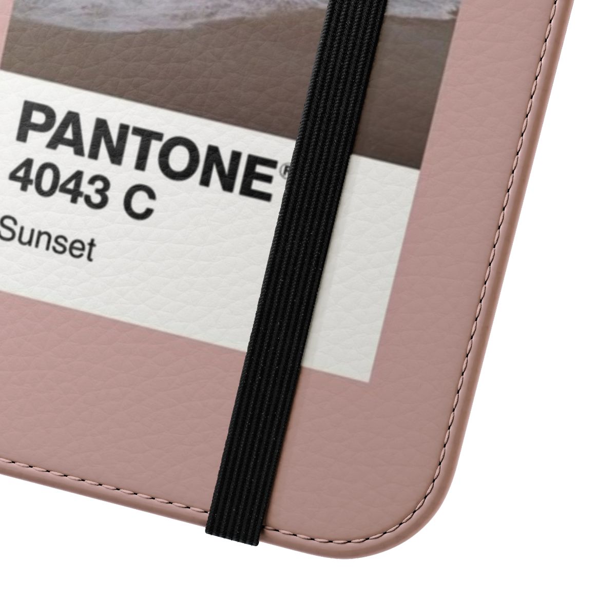 Vibrant Pantone-inspired phone case with a beach and sunset design - Close Up