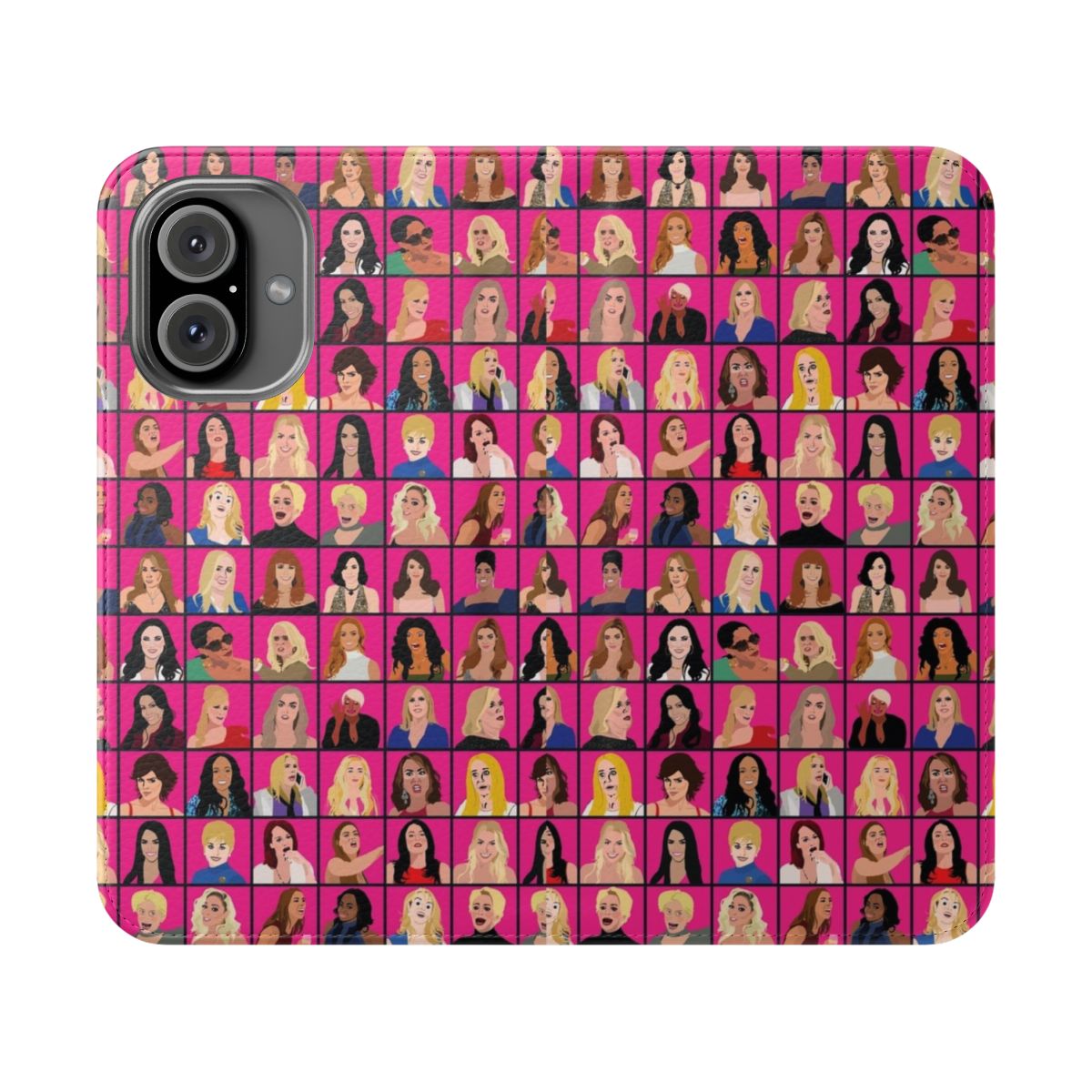 Exclusive reality TV inspired flip phone case featuring the most popular Real Housewives franchises