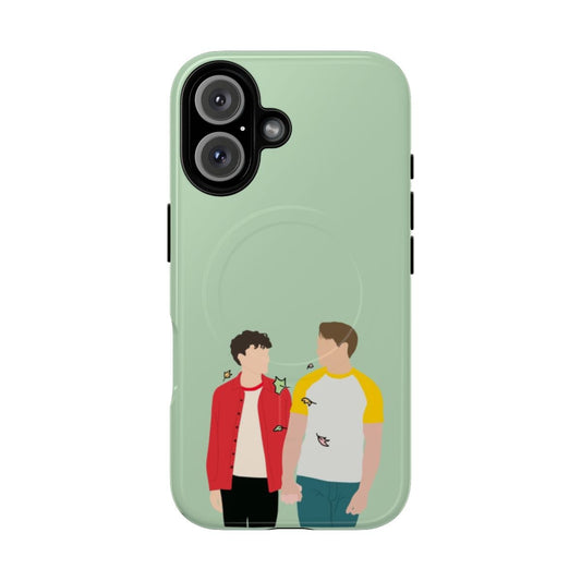 Heartstopper inspired magnetic tough phone case featuring Nick Nelson and Charlie Spring