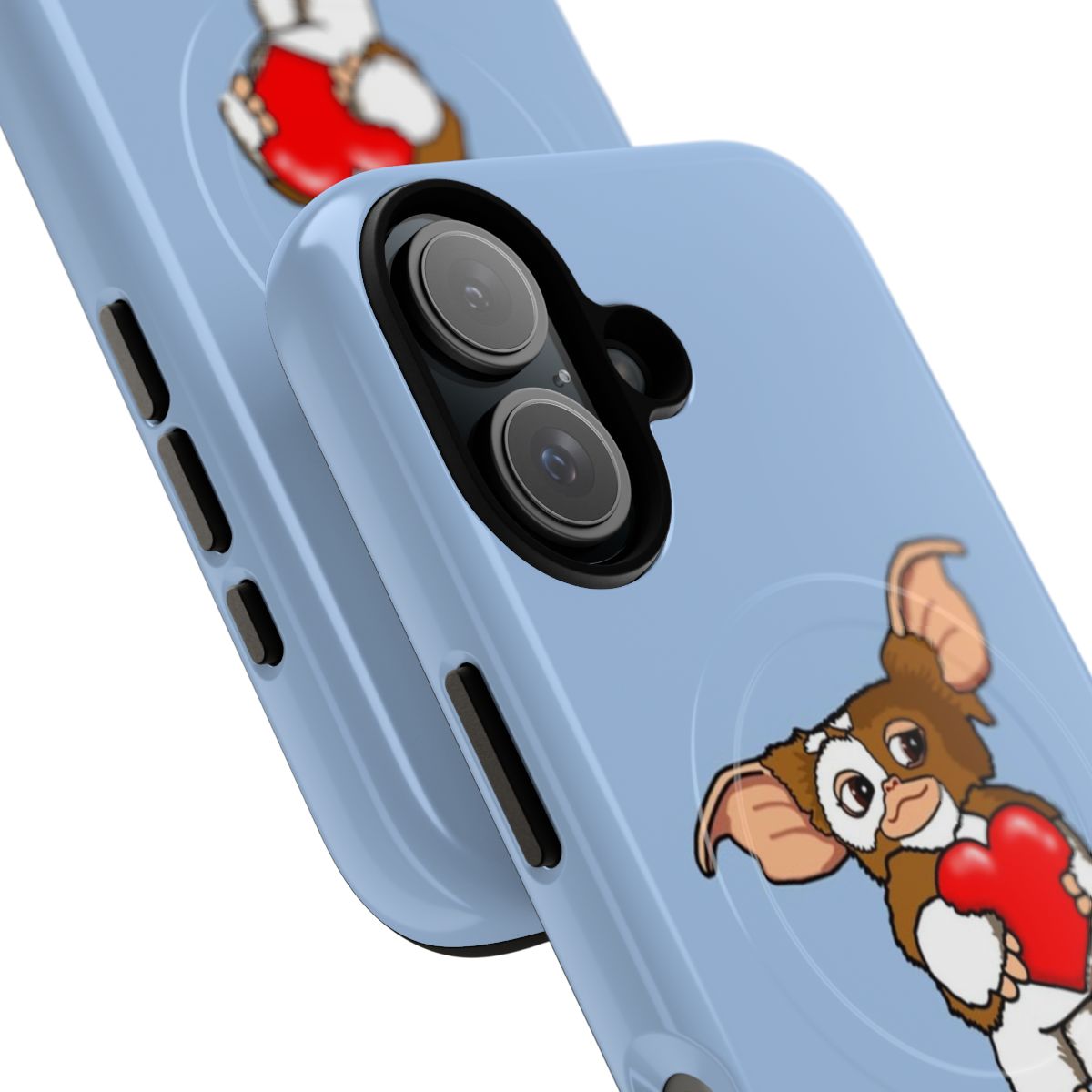 Gizmo-inspired magnetic tough phone case with love heart design - Detail