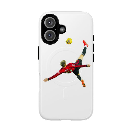 Alejandro Garnacho-inspired magnetic tough phone case with bicycle kick design