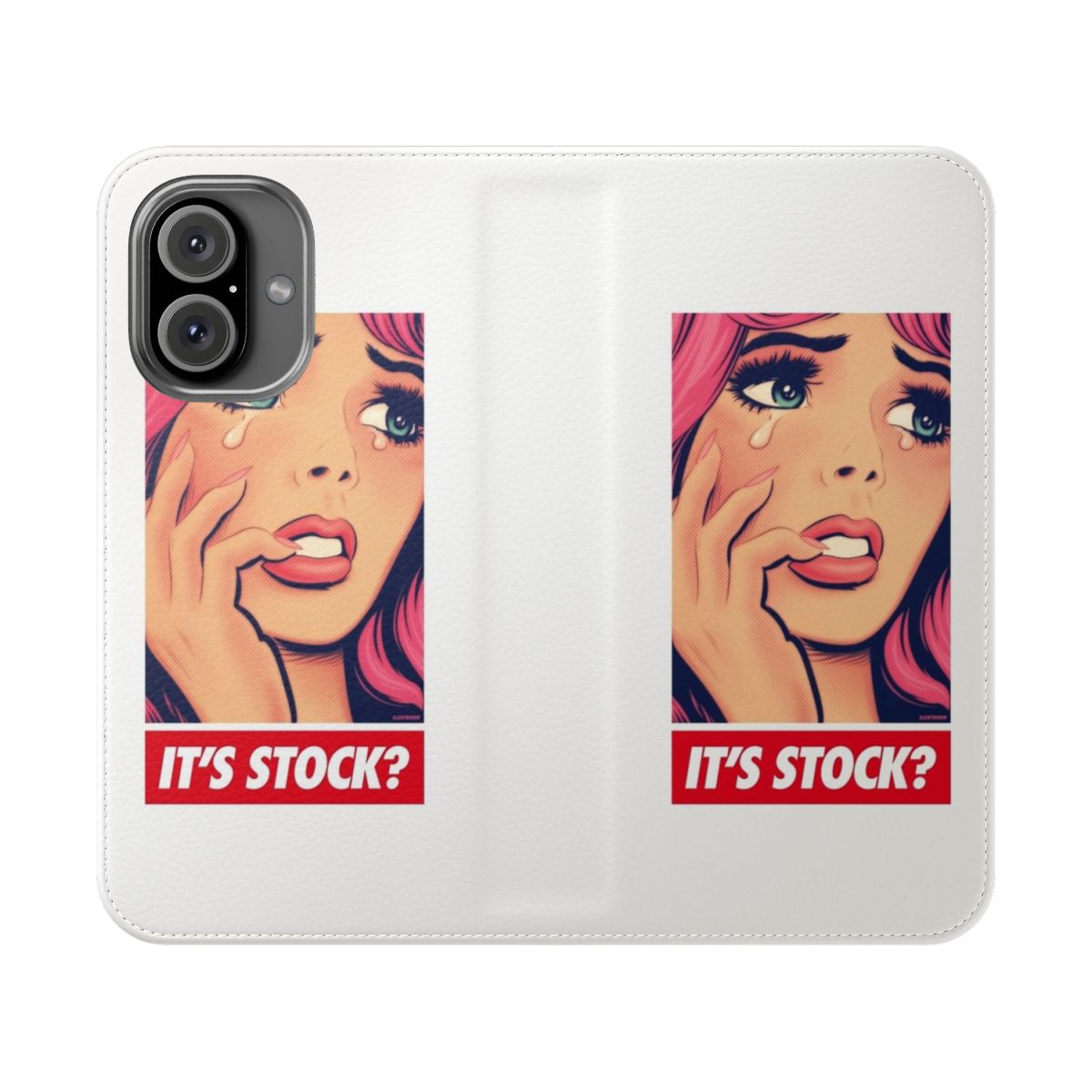 Pinkie-Inspired Flip Phone Case with Cartoon Vector Art Design