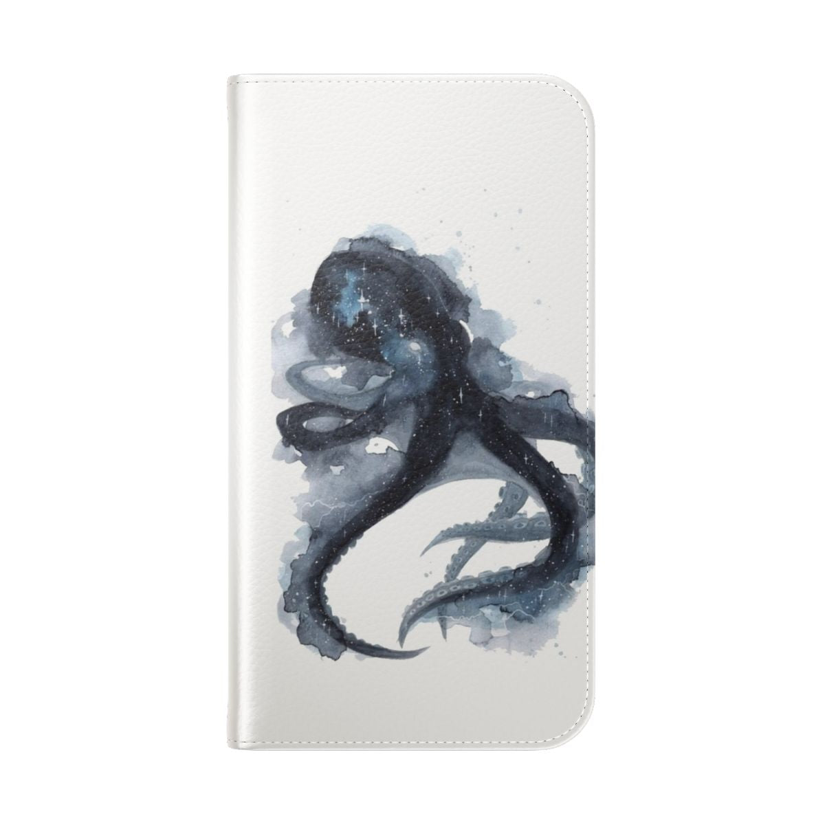 Celestial Octopus Phone Case with a galaxy and constellation background - Folded Back