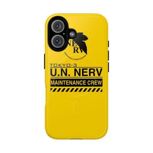 A durable and protective phone case with a Tokyo-3 NERV design, inspired by the anime series Neon Genesis Evangelion.