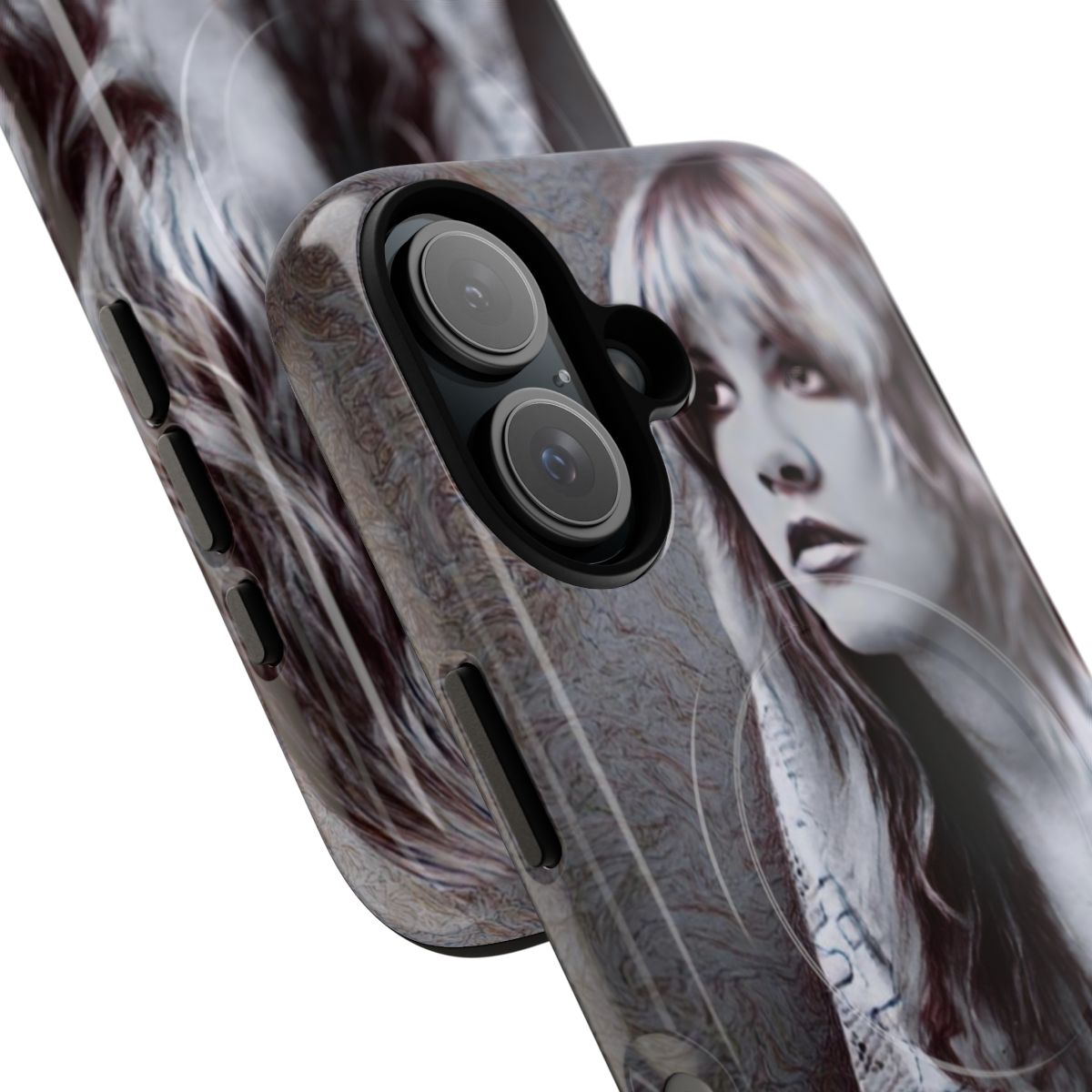 Stevie Nicks-inspired phone case with colorful graphic design - Detail